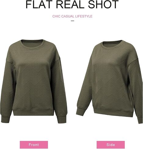 SHEWIN Womens Oversized Sweatshirt Fall Fashion 2024 Long Sleeve Tops Casual Crewneck Sweatshirts with Pockets in Saudi Arabia
