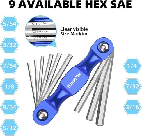 Allen Wrenches Sets - 17Pcs Hex Key Set Metric & Standard SAE Folding Allen Key Sets | 2 Pack Portable Small Allen Wrenches Sets for Hex Head Socket Screw, Stocking Stuffers, Unique Gifts For Men in Saudi Arabia