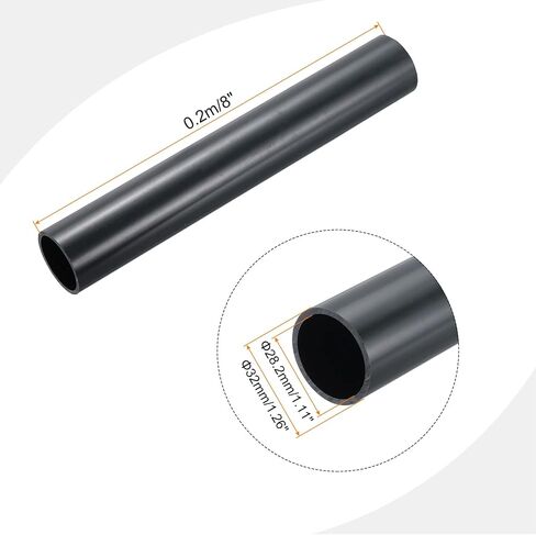 MECCANIXITY PVC Rigid Round Pipe 57mm ID 63mm OD 20cm/8" Length Dark Grey High Impact for Water Pipe, Crafts, Cable Sleeve in Saudi Arabia