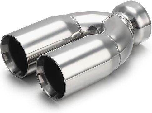 A-KARCK Carbon Fiber Exhaust Tip 3" Inlet to Dual 3.5" Outlet, High Temperature Resistance 9.8" Long Stainless Steel Tailpipe tip (Black Shell) in Kuwait