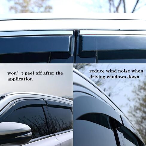 Vesul متوافق مع Nissan Murano 2015-2024 S SV SL شريط بلاتينيوم/مشبك على النافذة عاكس الرياح وواقي المطر وغطاء درع مع زخرفة من الفولاذ المقاوم للصدأ 304 دخان أسود in Kuwait