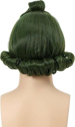 Men’s Bald Cosplay Wig Light Green Fluffy Short Curly Green Wig for Halloween Synthetic Anime Party Costume Scientist Wig in Saudi Arabia