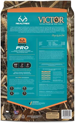 طعام فيكتور سوبر بريميوم للكلاب - طعام جاف للكلاب Realtree MAX-5 PRO - 30% بروتين، خالي من الغلوتين للكلاب البالغة النشطة، 15 رطل in Kuwait