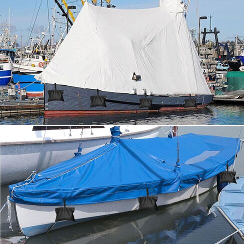 8 Packs Boat Cover Sand Bags Weights Marine Grade Sandbags for Boat Mooring Covers Sand Bag to Hold Boat Cover Kit Trailerable Boat Accessories Windproof Weight Sandbags in Saudi Arabia