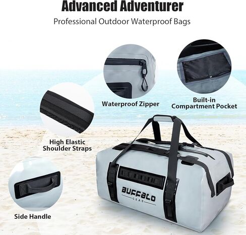 حقيبة كبيرة من القماش الخشن مقاومة للماء، حقائب دفل شديدة التحمل سعة 150 لتر للسفر، حقيبة كبيرة جافة وحقيبة قارب مقاومة للماء وحقيبة ظهر مضادة للماء للدراجات النارية والتخييم والتجديف in Kuwait