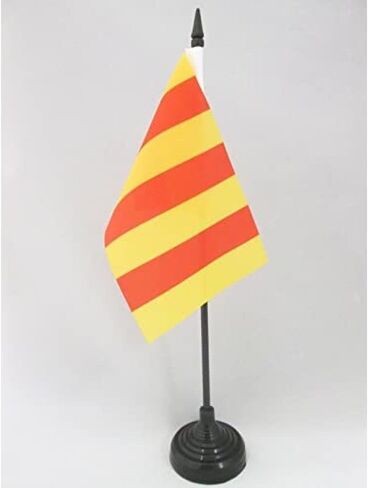 علم طاولة سانت مارتن من AZ FLAG مقاس 10.16 سم × 15.24 سم - سانت مارتينر - علم مكتب سانت مارتن 15 × 10 سم - عصا وقاعدة بلاستيكية سوداء in Kuwait