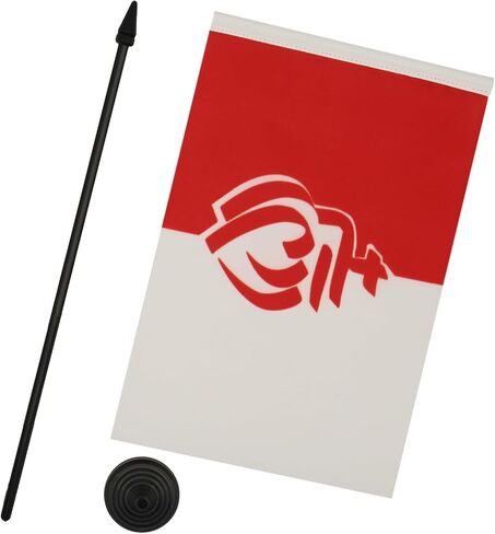 علم طاولة سانت مارتن من AZ FLAG مقاس 10.16 سم × 15.24 سم - سانت مارتينر - علم مكتب سانت مارتن 15 × 10 سم - عصا وقاعدة بلاستيكية سوداء in Kuwait