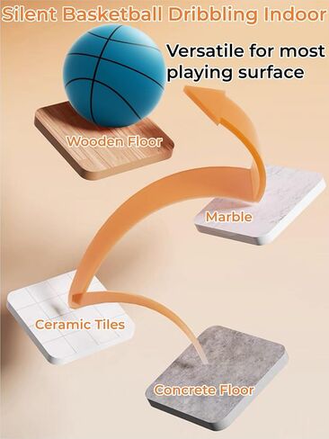 Silent Basketball Dribbling Indoor, Foam Silent Bouncing Basketball Indoor Training, 24cm/9.4" Quiet Bounce Dunk Swish Training Froth Ball for Indoor/Outdoor Activities, Vacuum Compressed Packaging in Saudi Arabia
