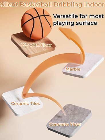 Silent Basketball Dribbling Indoor, Foam Silent Bouncing Basketball Indoor Training, 24cm/9.4" Quiet Bounce Dunk Swish Training Froth Ball for Indoor/Outdoor Activities, Vacuum Compressed Packaging in Saudi Arabia