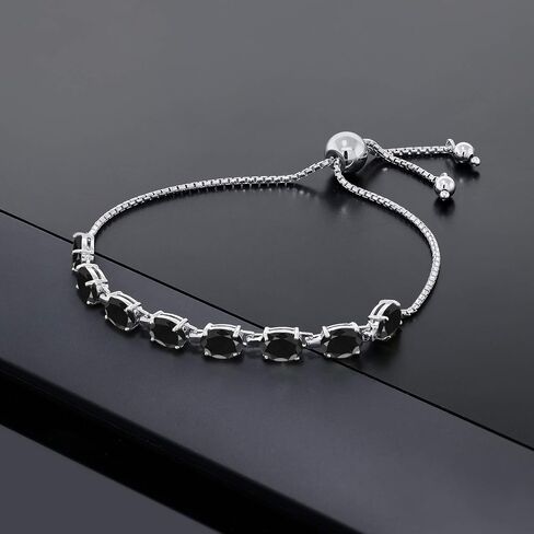 Gem Stone King 6.00 Cttw Blue Tanzanite Tennis Bracelet For Women In 925 Sterling Silver | Gemstone December Birthstone | Oval 7X5MM | Fully Adjustable Up to 9 Inch in Saudi Arabia