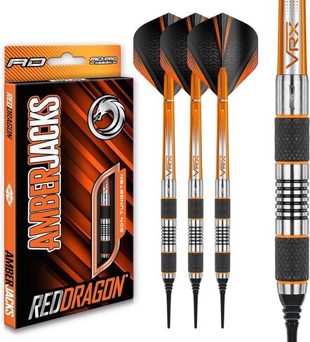 مجموعة RED DRAGON Amberjack 18 Softip Professional 18 Gram Dart مع رحلات جوية وأعمدة in Saudi Arabia