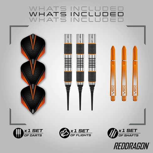 مجموعة RED DRAGON Amberjack 18 Softip Professional 18 Gram Dart مع رحلات جوية وأعمدة in Saudi Arabia