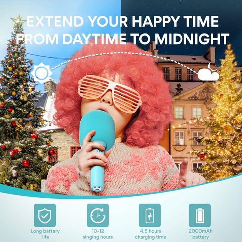 MAONO Wireless Bluetooth Karaoke Microphone, MKP100 3-in-1 Portable Handheld Mic Speaker Machine for Smartphones,Computers, Gift to Family and friends (Red Rose Gold) in Saudi Arabia