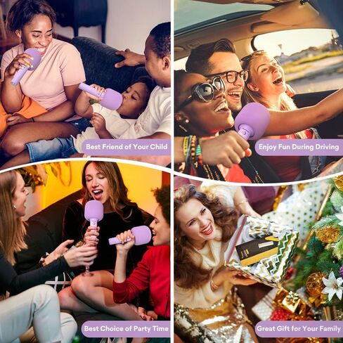 ميكروفون كاريوكي بلوتوث لاسلكي من MAONO، MKP100 3 في 1 محمول باليد للهواتف الذكية وأجهزة الكمبيوتر، هدية للعائلة والأصدقاء (أحمر وردي ذهبي) in Kuwait