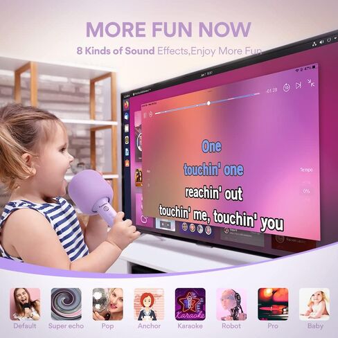 ميكروفون كاريوكي بلوتوث لاسلكي من MAONO، MKP100 3 في 1 محمول باليد للهواتف الذكية وأجهزة الكمبيوتر، هدية للعائلة والأصدقاء (أحمر وردي ذهبي) in Kuwait