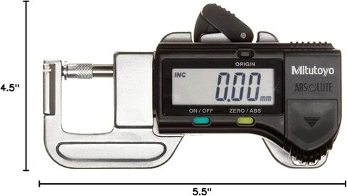 Mitutoyo 700-118-20 Quick Mini Digital Thickness Gauge, Inch/Metric, 0-0.5" (0-12.7mm) Range, 0.0005" (0.01mm) Resolution, +/-0.001" Accuracy in Saudi Arabia