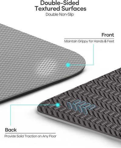 Heathyoga Eco Friendly Non Slip Yoga Mat, Body Alignment System, SGS Certified TPE Material - Textured Non Slip Surface and Optimal Cushioning,72"x 26" Thickness 1/4" in Kuwait