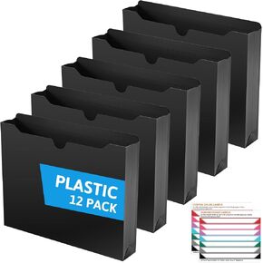 Plastic File Jackets Letter Size,12 Pack Reinforced Manilla Pocket Folders, Heavy Duty File Folders with Straight Cut Tab,2 Inch Expanding File Folder for Documents,File Pockets in Kuwait