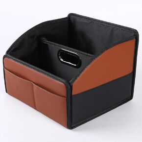 Front-Back Seat Car Organizer Box - Portable Passenger Seat Organizer, Odorless Fabric Car Seat Organizer, Universal Foldable Auto Seat Storage Caddy for Kids & Adults Road Trip Essentials (Black)