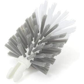 Full Circle Clean Reach Bottle Brush with Replaceable Bristle Brush Head, Bamboo Handle, White