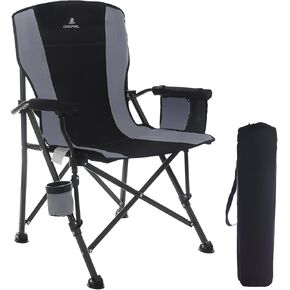 2 Pack Camping Chairs for Adults, High Back Foling Chairs with Side Pocket & Cup Holder, Support 300 LBS Lawn Chair for Camping, Tailgate Party, Sports Event