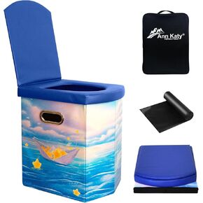 Upgrade XL Portable Toilet for Adults, Extra Large Portable Travel Floding Toilet, Camping Tall Toilets with Lid for Adults and Kids Compact Potty for Car,Hiking,Beach and Camping