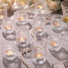 36pcs Assorted Blue Votive Candle Holders, Blue Candle Holders for Wedding Tbble Decor, Tea Lights Candle Holder for Table Centerpiece, Bridal Shower, baby shower Decorations