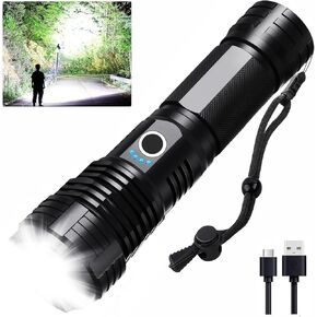 LED Flashlights High Lumens Rechargeable, 990,000 Lumens Brightest Handheld Flashlight, 5 Modes Powerful Multifunctional Flash Light Waterproof Flashlight for Home Camping
