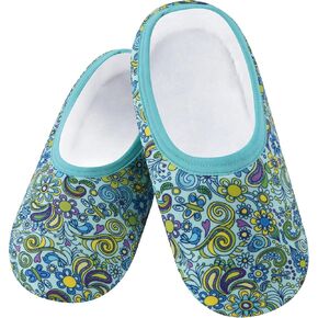 Snoozies Skinnies Slipper Socks – Cozy, Foldable Slippers for Women, Non Slip Socks for Travel & Indoors - Bright Daisy