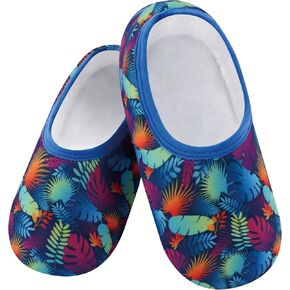 جوارب Snoozies Skinnies Slipper - شباشب مريحة وقابلة للطي للنساء، جوارب غير قابلة للانزلاق للسفر وفي الداخل - برايت ديزي
