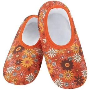 Snoozies Skinnies Slipper Socks – Cozy, Foldable Slippers for Women, Non Slip Socks for Travel & Indoors - Bright Daisy in Kuwait