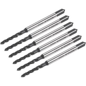uxcell 6pcs Metric Spiral Flute Thread Taps, M6 x 1 H2 Screw Threading Tap, Nitride Coated 6542 High Speed Steel Machine Tapping Tools for Machinist Repair