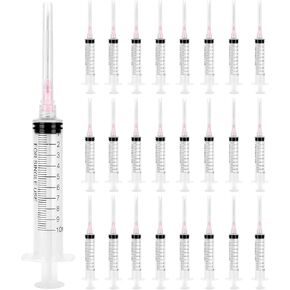 100 Pack Disposable 10ml Syringes with Needle 18G 1.5", Sterile Luer Lock Syringe Individually Packaged for Scientific Labs, Liquids Refilling and Measuring