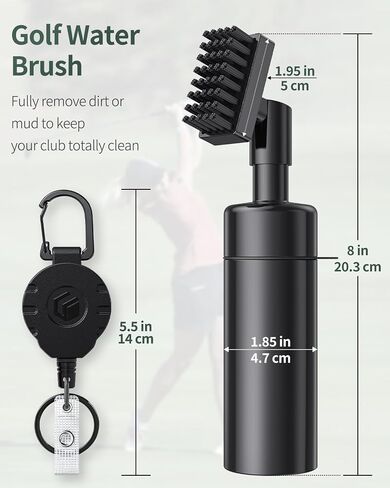 GreenHaven 2024 Upgraded Golf Water Brush Golf Club Cleaner Brush with Nylon Bristles & Leak-Proof Water Spray Bottle for Water up to 5 oz Club Head Groove Golf Ball Cleaning Tool Golf Gift for Men in Saudi Arabia