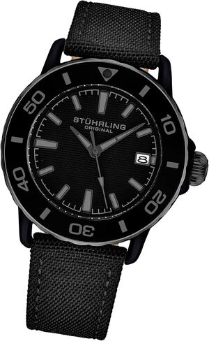 Stuhrling Original Men's Voyager Watch Nylon Strap Water Resistant Quartz 44mm in Saudi Arabia