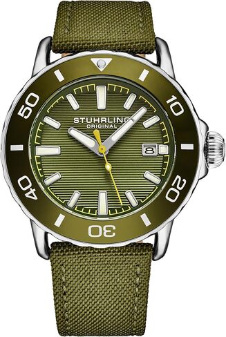 Stuhrling Original Men's Voyager Watch Nylon Strap Water Resistant Quartz 44mm in Saudi Arabia