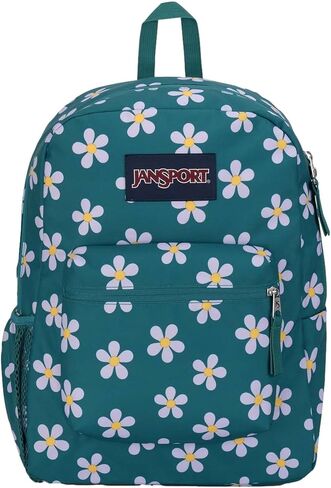 JanSport Cross Town Backpack 17" x 12.5" x 6" - Simple Bag for Everyone with 1 Main Compartment, Front Utility Pocket - Premium Class Accessories - 70s Space Dye Fresh Mint in Kuwait