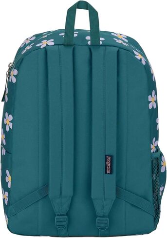 JanSport Cross Town Backpack 17" x 12.5" x 6" - Simple Bag for Everyone with 1 Main Compartment, Front Utility Pocket - Premium Class Accessories - 70s Space Dye Fresh Mint in Kuwait