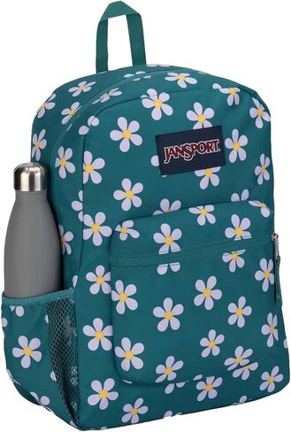 JanSport Cross Town Backpack 17" x 12.5" x 6" - Simple Bag for Everyone with 1 Main Compartment, Front Utility Pocket - Premium Class Accessories - 70s Space Dye Fresh Mint in Kuwait