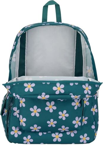 JanSport Cross Town Backpack 17" x 12.5" x 6" - Simple Bag for Everyone with 1 Main Compartment, Front Utility Pocket - Premium Class Accessories - 70s Space Dye Fresh Mint in Kuwait