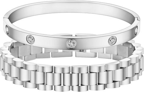 أساور ذهبية للنساء أساور ذهبية قابلة للتكديس للنساء أساور تنس سوار مكعب زركونيا مجوهرات مطلية بالذهب عيار 18 قيراط للهدايا لمحبي الصديقة والزوجة والأم والأخت وهدايا عيد الأم وعيد الحب وعيد الميلاد والزفاف in Kuwait