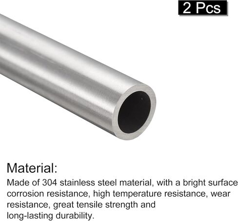 uxcell 304 Stainless Steel Tube, OD 25mm x 1.5mm Wall Thick 250mm Length Capillary Metal Tubing for Industry Machinery in Saudi Arabia