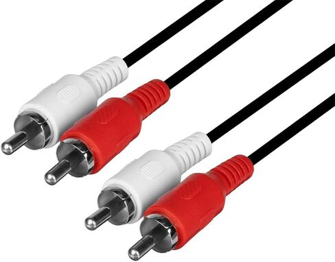 Monoprice 6ft 2 RCA Plug/2 RCA Plug M/M Cable - Black in Saudi Arabia