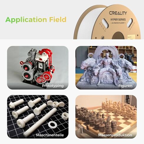 Creality Hyper PLA Filament 1.75mm, 3D Printer Filament, for High-Speed Printing, Neatly Wound Filament, Durable and Strong Toughness Dimensional Accuracy +/-0.02mm, 2.2lbs(1kg)/Spool*4 in Saudi Arabia