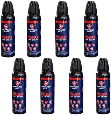 Prepared Hero Fire Spray - Mini Fire Extinguishers for House, Car, Garage - Kitchen Small Fire Extinguisher for Home, Made in USA, 100% Organic - Compact, Portable & Easy to Use, Non-Toxic - 1 Pack in Saudi Arabia