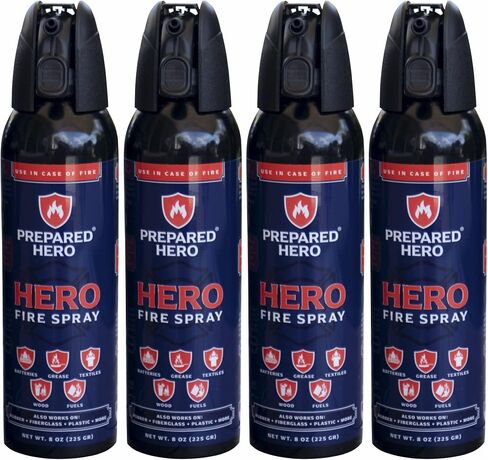 Prepared Hero Fire Spray - Mini Fire Extinguishers for House, Car, Garage - Kitchen Small Fire Extinguisher for Home, Made in USA, 100% Organic - Compact, Portable & Easy to Use, Non-Toxic - 1 Pack in Saudi Arabia