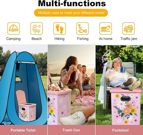 Upgrade XL Portable Toilet for Adults, Extra Large Portable Travel Floding Toilet, Camping Tall Toilets with Lid for Adults and Kids Compact Potty for Car,Hiking,Beach and Camping in Saudi Arabia