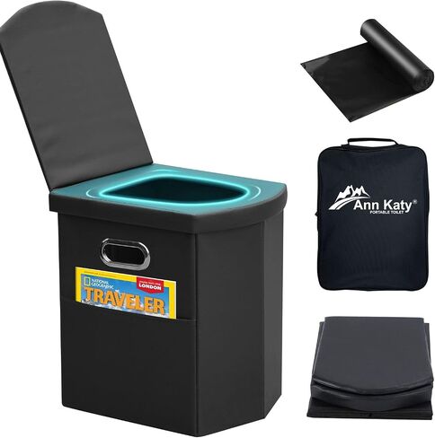 Upgrade XL Portable Toilet for Adults, Extra Large Portable Travel Floding Toilet, Camping Tall Toilets with Lid for Adults and Kids Compact Potty for Car,Hiking,Beach and Camping in Saudi Arabia