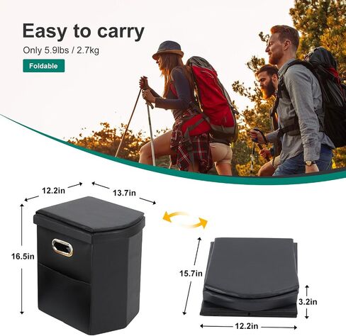 Upgrade XL Portable Toilet for Adults, Extra Large Portable Travel Floding Toilet, Camping Tall Toilets with Lid for Adults and Kids Compact Potty for Car,Hiking,Beach and Camping in Saudi Arabia