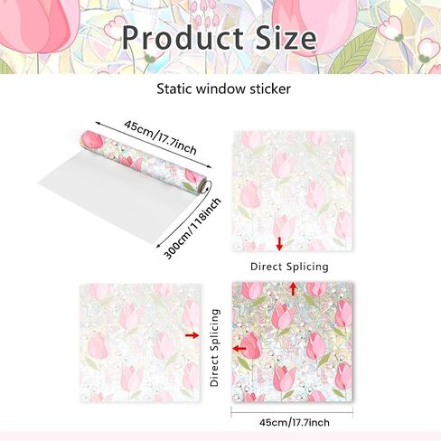 Stained Glass Window Privacy Film Non Adhesive Static Clings,Removable Decorative Window Window Sticke Tinting Film,Sun Blocking and Heat Control for Bathroom Door for Home in Saudi Arabia